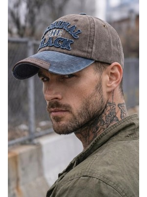 Gigi Luxe Orginal The Black Nakışlı Yıkamalı Deri Eskitme Cap Baseball Şapka Kep