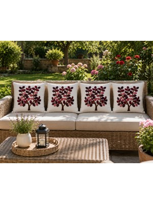 Velnox Dijital Baskılı Kırlent Kılıfı 4'lü – Fermuarlı Tek Taraflı Dekoratif Yastık Kılıfı 43X 43 cm