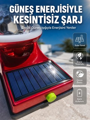 Pileli Store Taşınabilir Solar LED Parti Lambası USB Şarjlı Renkli Dekoratif Aydınlatma