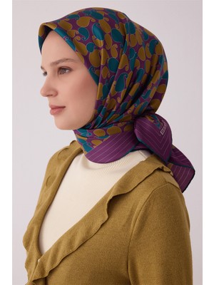 Belli Etnik Desen %100 Twill Ipek Eşarp BE22-03