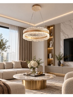 Tepe Avize Lacy Kristal LED 3 Renk Kumandalı Avize