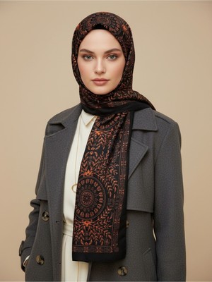 Zer Premium – Geometrik ve Floral Desenli Özel Koleksiyon Şal