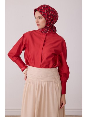 Belli Geometrik Desen %100 Twill Ipek Eşarp BE07-36