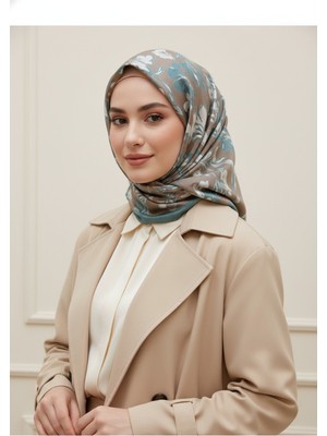 Zer Çiçek Motifli Floral Desenli Özel Tasarım Şal