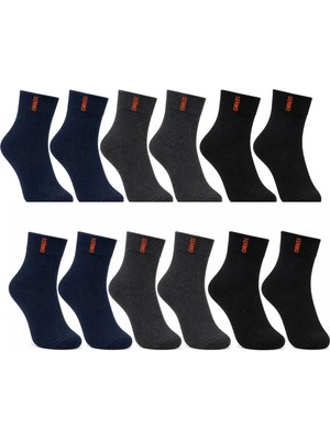 TeOra Store Erkek Çorap 12'li Dikişsiz Havlu Çorap | Orta Konç, Sıcak Tutan, Yumuşak ve Dayanıklı