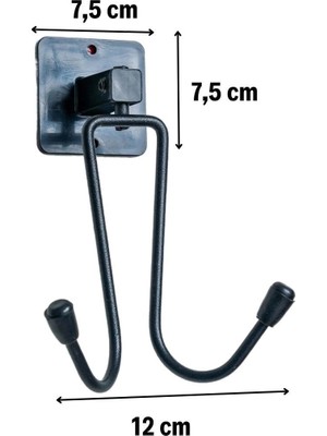 Adalı Store Kendiliğinden Yapışkanlı Siyah Paslanmaz Metal Bornoz ve Havlu Askılığı
