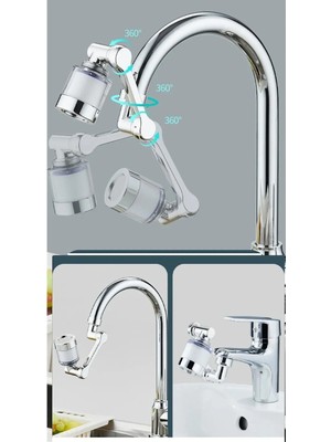 Adalı Store 1080 ° Derece Dönebilen Filtreli Lavabo Musluk Başlığı