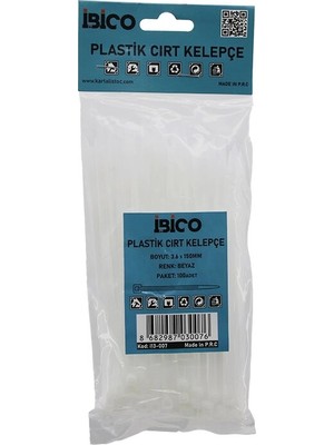 Adalı Store Beyaz   3.6X150MM  Plastik Cırt Kelepçe  100PCS BX40