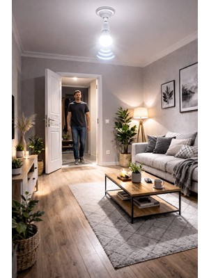 Adalı Store 1 Adet Cata Ct 4259 LED Ampul 15W Haraket Sensörlü 6400K Beyaz Işık E27 Duy