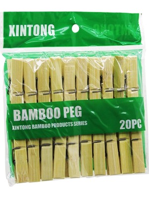 Adalı Store 20PCS Ahşap Bambu Mandal BX40