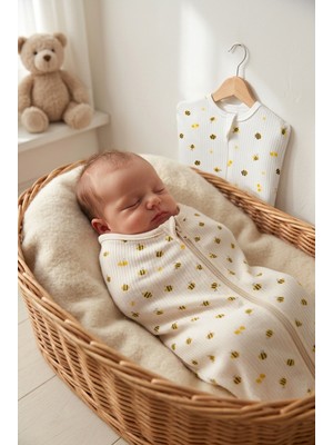 Uko Baby 0-3 Ay Fermuarlı Bebek Kundak Uyku Tulumu
