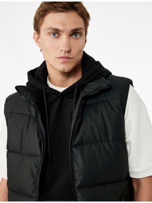 Koton Fermuarlı Cep Detaylı Slim Fit Dik Yaka Şişme Yelek