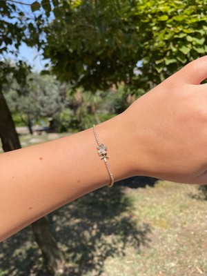 Solenya Gold Renk Çift Yaprak Bileklik