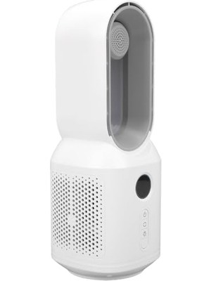 Mey İthalat HP-F29 Sessiz Pervanesiz 106° Döner USB Şarjlı Masaüstü Fan, Bluetooth Hoparlör ve Gece Lambası, 3'ü 1 Arada Akıllı Tasarım, 33 cm