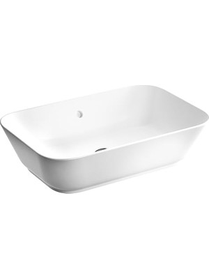 Mey İthalat Geo 7425B003-0012 Dikdörtgen Çanak Lavabo, Beyaz, 60 cm