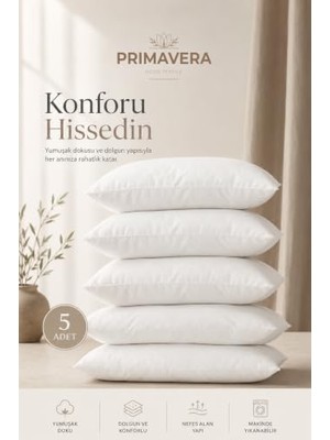 Mey İthalat Silikonize Elyaf Dolgulu Uyku Yastığı, 5'li Set, 800 G, Beyaz
