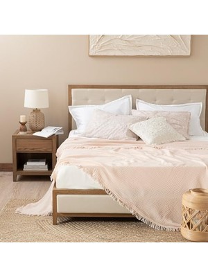 Mey İthalat Pudra 200X220 cm Çift Kişilik Pike Marfa