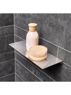 Mey İthalat Paslanmaz Çelik 28 cm Montaj Inox Banyo Rafı Duş Rafı Vidalı