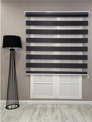 Mey İthalat Zebra Stor Geniş Plise Güneşlik Perde, Antrasit Gri, 150 x 200