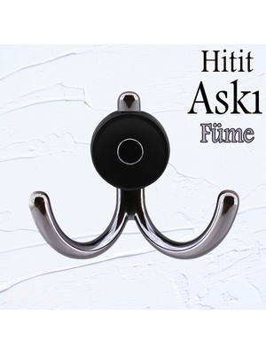 Die Grup BADEM10 Hitit Askı Askılık Metal Füme Vestiyer Duvar Askısı Dolap Elbise Askılığı