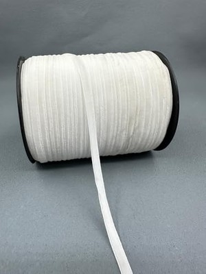 Mey İthalat 7 mm Kadife Kurdele-5 Metre-Beyaz