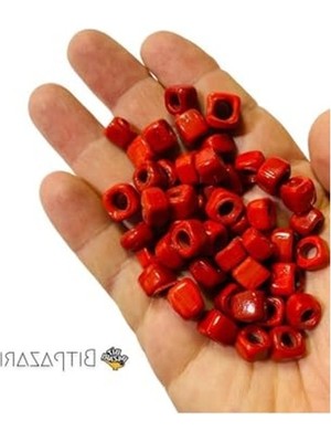 Die Grup Kırmızı Kare Cam Boncuk, Takı Tasarımı Için 10MM