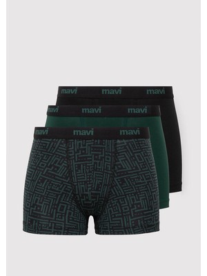 Mavi 3lü Baskılı Boxer 0912465-85173