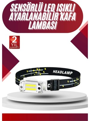 Adalı Store Yüksek Işıklı Şarjlı ve Sensörlü LED Kafa Lambası Kamp Lambası