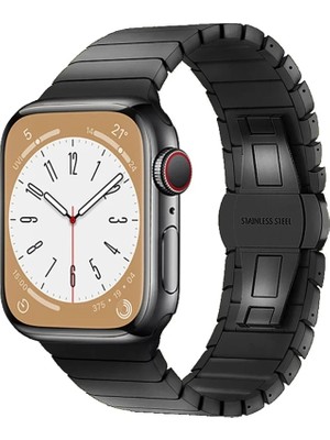 Bezos Apple Watch 42MM Uyumlu KR416 Huks Kordon - Siyah