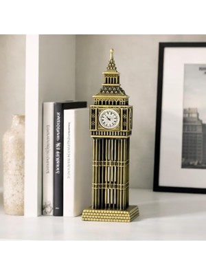 Trendexa Big Ben Metal Figürü, Antik Bronz, Masa ve Raf Dekorasyonu, Londra Mimari Heykelciği