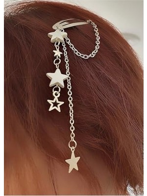 Trendexa Gümüş Vintage Yıldız Fairycore Toka, Tek Ebat, HBBHMTT-FRYCRSTR728201HB