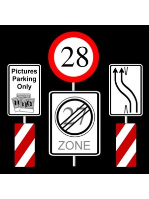 Trendexa 28. Yaş Günü Için Trafik Işareti Temalı Fotoğraf Albümü ve Misafir Defteri, Almanca