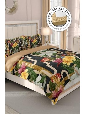 Trendexa Nevresim Takımı, %100 Pamuk Saten Çift Kişilik Figure Parrot, MONOHOME33071