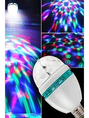 Trendexa Ampul, Bigem BM-553 Renkli Disko Ampulü Lambası E27 Duy LED Dönen Disco Topu 1410