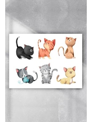 Trendexa PSTER5462 Kediler Tasarım Çocuk Odası Posteri (50X70 Cm)