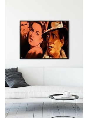 Trendexa (PSTER10398) Casablanca Film Afişi Çerçeveli Tablo 2 (30 x 40 Cm)