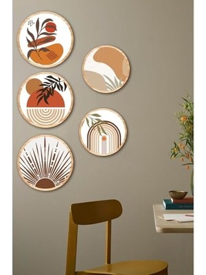Trendexa Modern Dekoratif Duvar Tablosu; 5 Parça Mdf Set, Bohem Tarzı, Çok Renkli, 50 x 70 cm
