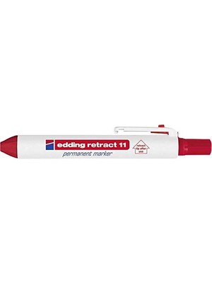 Trendexa Retract 11 Kalıcı Marker, Kırmızı, 1 Kalem, Yuvarlak Uç 1.5-3 mm