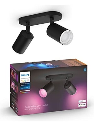 Trendexa Fugato Çift Spot Renkli Akıllı LED Armatür, Siyah, 2X4.2W, 25.000 Saat Ampul Kullanım Ömrü