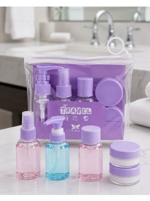 Adalı Store Şeffaf Seyahat Dolum Şişesi Seti 5 Parça Kozmetik Organizer