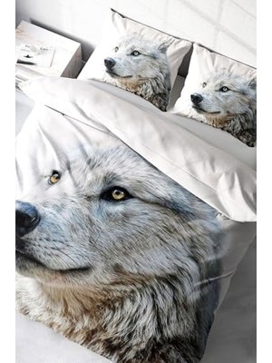 Trendexa Nevresim Takımı, %100 Pamuk Saten Çift Kişilik White Wolf, MONOHOME40116