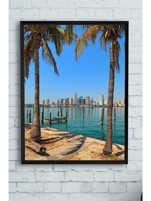 Trendexa Miami Manzara Çerçeveli Tablo PSTER12330 (50X70 Cm)