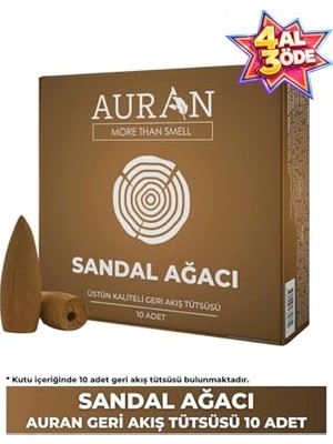 Trendexa Sandal Ağacı Kokulu Geri Akış Konik Tütsü, 10 Adet