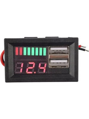 Trendexa USB 2.4A 12V-24V 3s-7s Lityum Batarya Kapasite Göstergesi Modülü