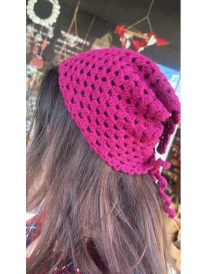 Trendexa Pembe Örgü Saç Bandanası