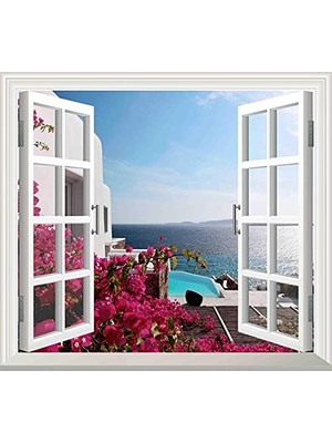 Trendexa Yapışkanlı Sticker Pencere Poster Duvar Kağıdı Deniz Havuz