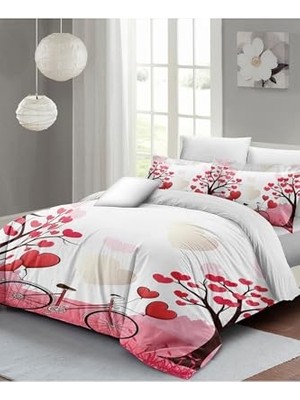 Trendexa Sevgililer Günü Özel Çift Kişilik Nevresim Takımı Pamuk Saten White Love, MONOHOME66567