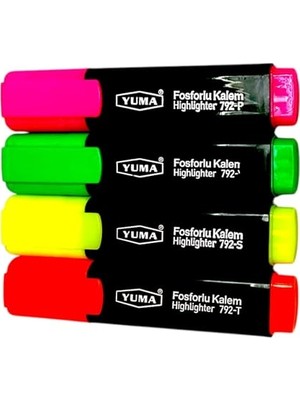Trendexa 4'lü YM-792-4 Feyza Yapı Fosforlu Blisterli Kalem