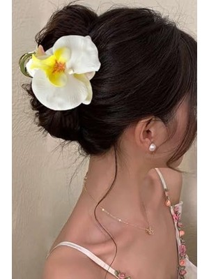 Trendexa Kadın Orkide Çiçekli Aloha Büyük Mandal Toka, HB869865572265326598HB