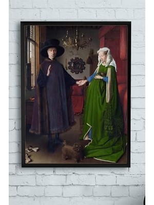 Trendexa (PSTER13798) Van Eyck, Arnolfini'nin Evlenmesi Sanatsal Çerçeveli Tablo (21X30 Cm)